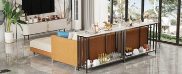 Стол-консоль для прихожей, мраморная полка, 120х30х78см