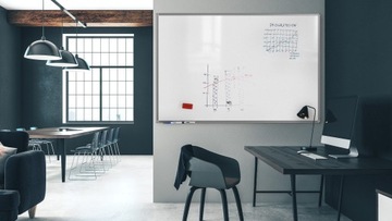Tablica magnetyczna suchościeralna biała 150x100 cm rama aluminiowa TM IDEA