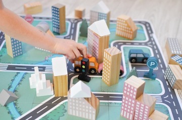 ДЕРЕВЯННЫЕ БЛОКИ В ВЕДРЕ МАШИНЫ ЗДАНИЯ ГОРОД МАКЕТ VIGA POLARB