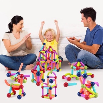 БОЛЬШИЕ МАГНИТНЫЕ БЛОКИ МАГНИТНЫЕ ПАЛОЧКИ XXL 128 шт.