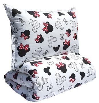 Pościel myszka Minnie Mini groszki kokardki 160x200 bawełna dziecięca biała