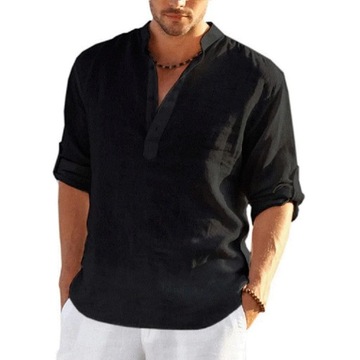 2022 New Men's Casual Blouse Cotton Linen Shirt Lo