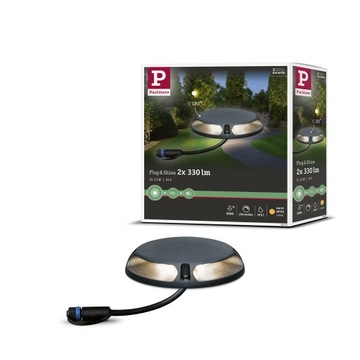 Oprawa wpuszczana Plug & Shine 2X3.3W 3000K IP67 180 24V antracyt/ alumini