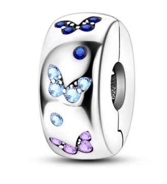 Charms Stoper Gumka Motylki Motyl Zawieszka srebro 925