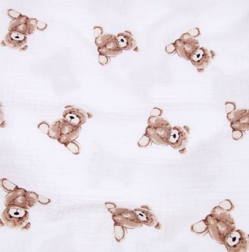 BabyLux PRZEŚCIERADŁO Z GUMKĄ DO DOSTAWKI MUŚLIN MUŚLINOWE 50x90 MISIE