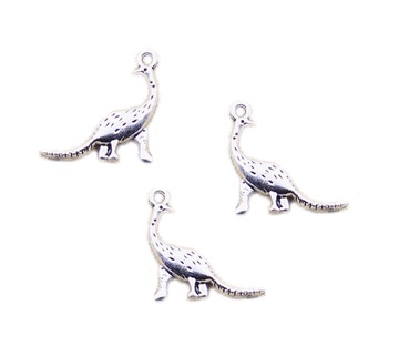 ZAWIESZKA METALOWA DINOZAUR CHARMS 20x20mm 3 SZT