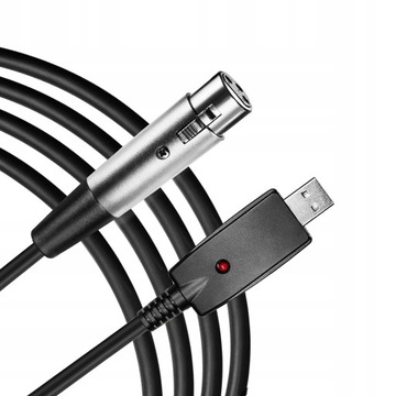 Микрофонный кабель USB-XLR, 3-контактный преобразователь