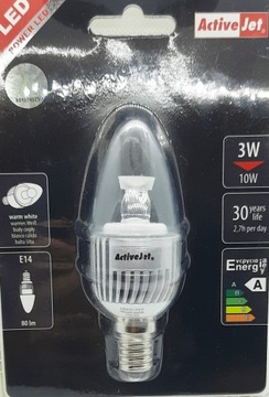 ŻARÓWKA LED ŚWIECZKA 230V 3W E14 ciepła