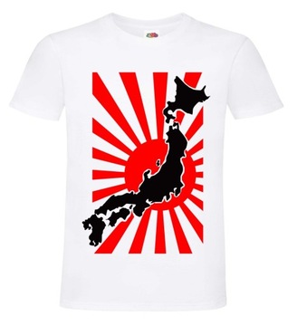 Japonia Flaga Mapa Koszulka T-shirt