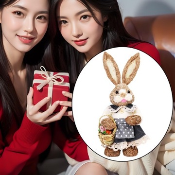 14-дюймовый соломенный пасхальный кролик, рисунок ручной работы в стиле C, реквизит для фотографий