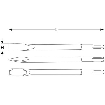 НАБОР ДОЛОТО SDS+, 3 ПРЕДМЕТА