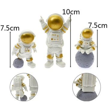 3 ФИГУРКА КОСМОНАВТА КОСМИЧЕСКОЕ ДЕКОРАТИВНОЕ УКРАШЕНИЕ ТОРТА НА ДЕНЬ РОЖДЕНИЯ