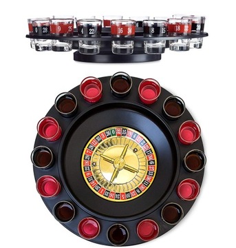 ALKOHOLOWA GRA IMPREZOWA RULETKA 16SZT SZKŁO 30CM