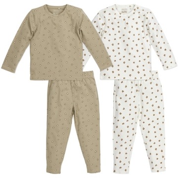 Meyco Baby Mini Panther piżama - 2-pak - offwhite/sand - 110/116
