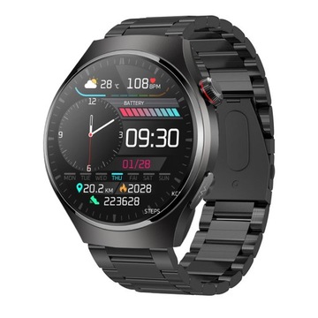 SMARTWATCH ZEGAREK MĘSKI ENTER EKG POMIAR CUKRU PULS CIŚNIENIE ROZMOWY PL