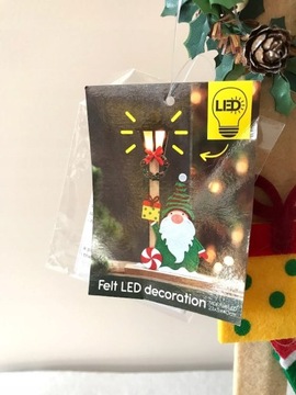 Новогодняя статуэтка WINTER DECORATION MDF FELT LED
