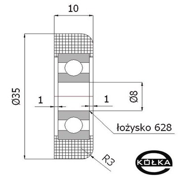 CREATE-ПОЛИАМИДНЫЙ РОЛИК ДЛЯ ВОРОТ фи.35мм