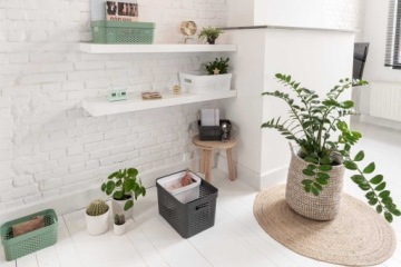 КОРЗИНА CURVER INFINITY АЖУРНАЯ СЕРАЯ КРЫШКА 11Л