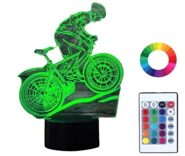 Lampka Nocna Rower Rowerzysta Led IMIĘ Grawer