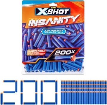 X-SHOT ZESTAW STRZAŁKEK INSANITY 200 STRZAŁEK PACZKA 36624