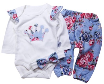 Bawełniany Komplet Body +Spodnie +Opaska 3-pak* 68
