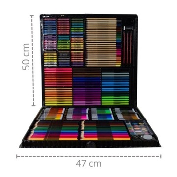 Набор для рисования в чемодане 258 предметов, краска черная.