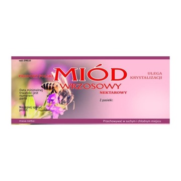 Etykieta na miód Wrzosowy EM0110D - duże