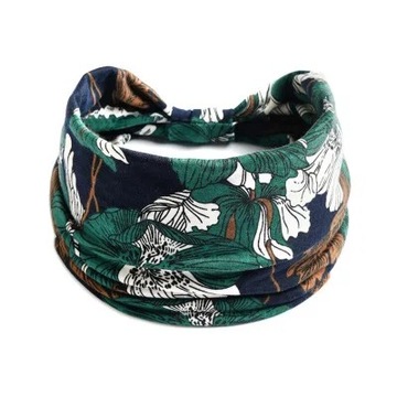 New Boho Flower Print Wide Headbands Vintage