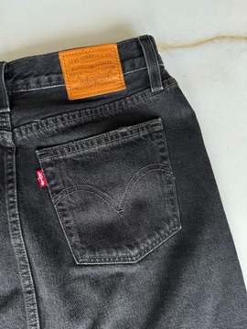 LEVI'S czarna Spódnica jeansowa 'Deconstructed Skirt cieniowana logo S