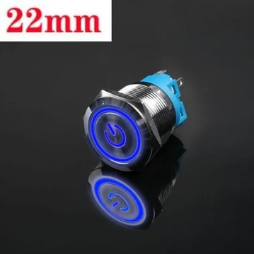 Przycisk przełącznik przyciskowy SPDT On-On metalowy 22mm LED 230V bi