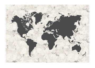 БЬЁРКСТА Картина черно-белая карта мира 140х200.