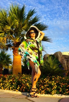 PAINT MIDI ШИФОН ПЛЯЖ ПАРЕО ТУНИКА КИМОНО