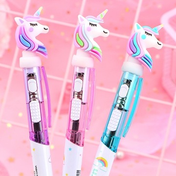 ШАРИКОВАЯ РУЧКА ДЛЯ ДЕВОЧКИ ЕДИНОРОГ СВЕТОДИОДНАЯ АВТОМАТИЧЕСКАЯ ИГРУШКА ПРИЯТНЫЙ ПОДАРОК