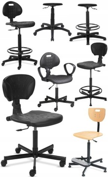 Taboret obrotowy wysoki antypoślizgowy WORKER TS02