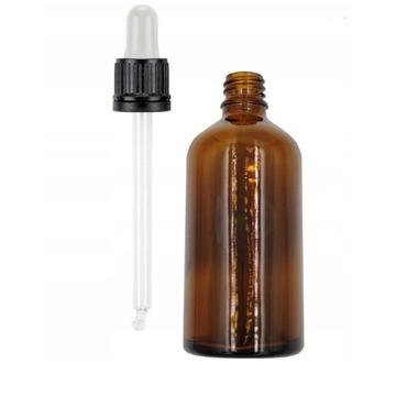 Butelka szklana brązowa z pipetą 100 ml apteczna