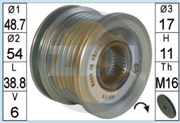 МУФТА ГЕНЕРАТОРА OPEL VECTRA SIGNUM RENAULT