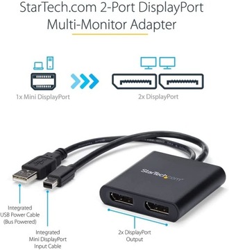 Hub Startech Mini DisplayPort na 2xDisplayPort