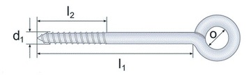 KOTWA / HAK / WKRĘT OCZKOWY / ŚRUBA Z UCHEM 10x190mm + KOŁEK 12x60