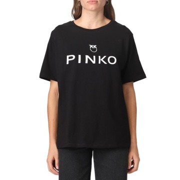 PINKO T-SHIRT DAMSKI Z DUŻYM LOGO SCANNER XS