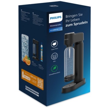 Сатуратор для газирования воды PHILIPS ADD4901BK, 2 баллона CO2