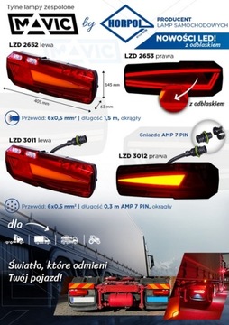 SVĚTLA ZADNÍ KOMBINOVANÝ LED DIODOVÉ TIR BUS NEON KPL