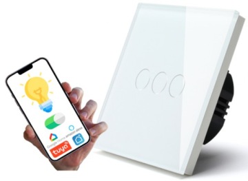 БЕСПРОВОДНОЙ СЕНСОРНЫЙ ТРОЙНОЙ УМНЫЙ ВЫКЛЮЧАТЕЛЬ СВЕТА WIFI TUYA