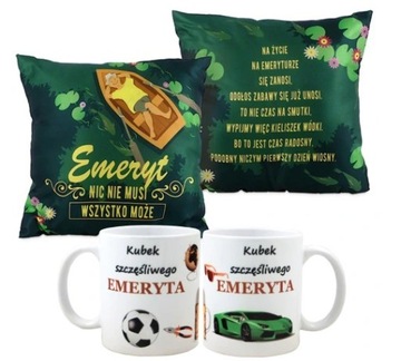 PODUSZKA KUBEK prezent dla EMERYTKI EMERYTA 50-99
