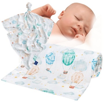 PIELUCHA BAMBUSOWA 120x120 BOCIOLAND DELIKATNY MIĘKKI OTULACZ DLA NOWORODKA