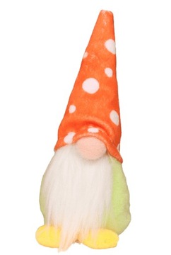 Skrzat wiosenny zielony z pomarańczową czapką 18cm