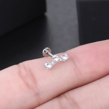 10Pcs/lot Titanium Labret Piercing Tragus Stud Earring Internal Thread