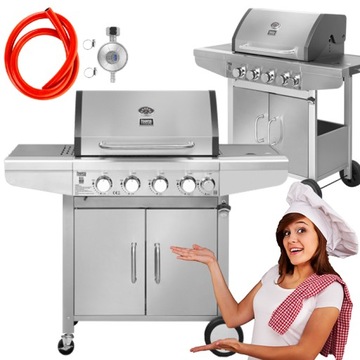 GRILL GAZOWY OGRODOWY MASTER 5000 RUSZT TERMOMETR