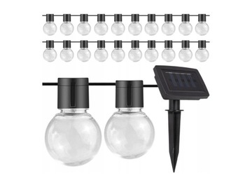 Girlanda ogrodowa solarna 30 kulek LED/7,7 m czarna