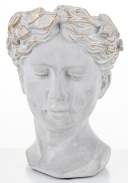 КРЫШКА ДЛЯ ЦВЕТОЧНОГО ГОРШКА СЕРАЯ БЕТОННАЯ ГОЛОВКА ВИНТАЖ 21СМ