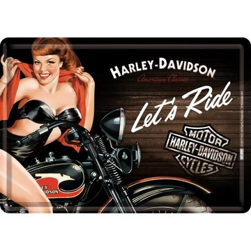 METALOWY PLAKAT POCZTÓWKA 14x10cm HARLEY CHOPPER